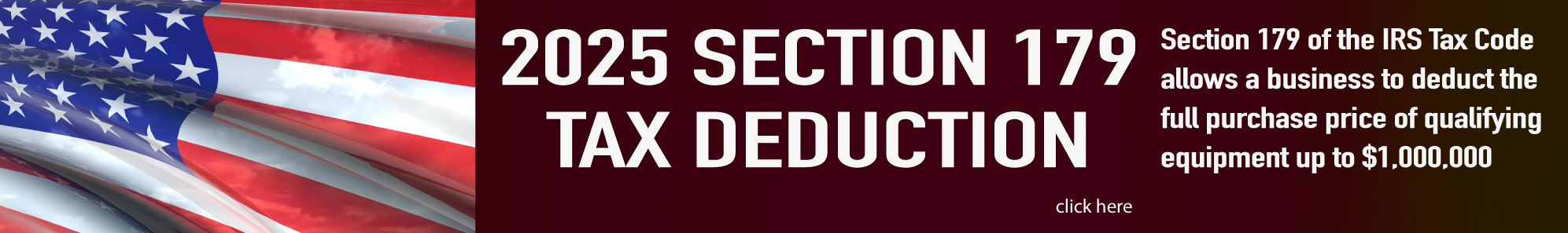 Section 179 Deadline + 2026 Tariff Price Increases = Act Now or Pay More Later. Two forces are converging right now that will cost you money if you wait:December 31, 2025 ends your Section 179 opportunity. January 1, 2026 begins higher equipment pricing due to tariffs. This is not a sales pitch. This is math.